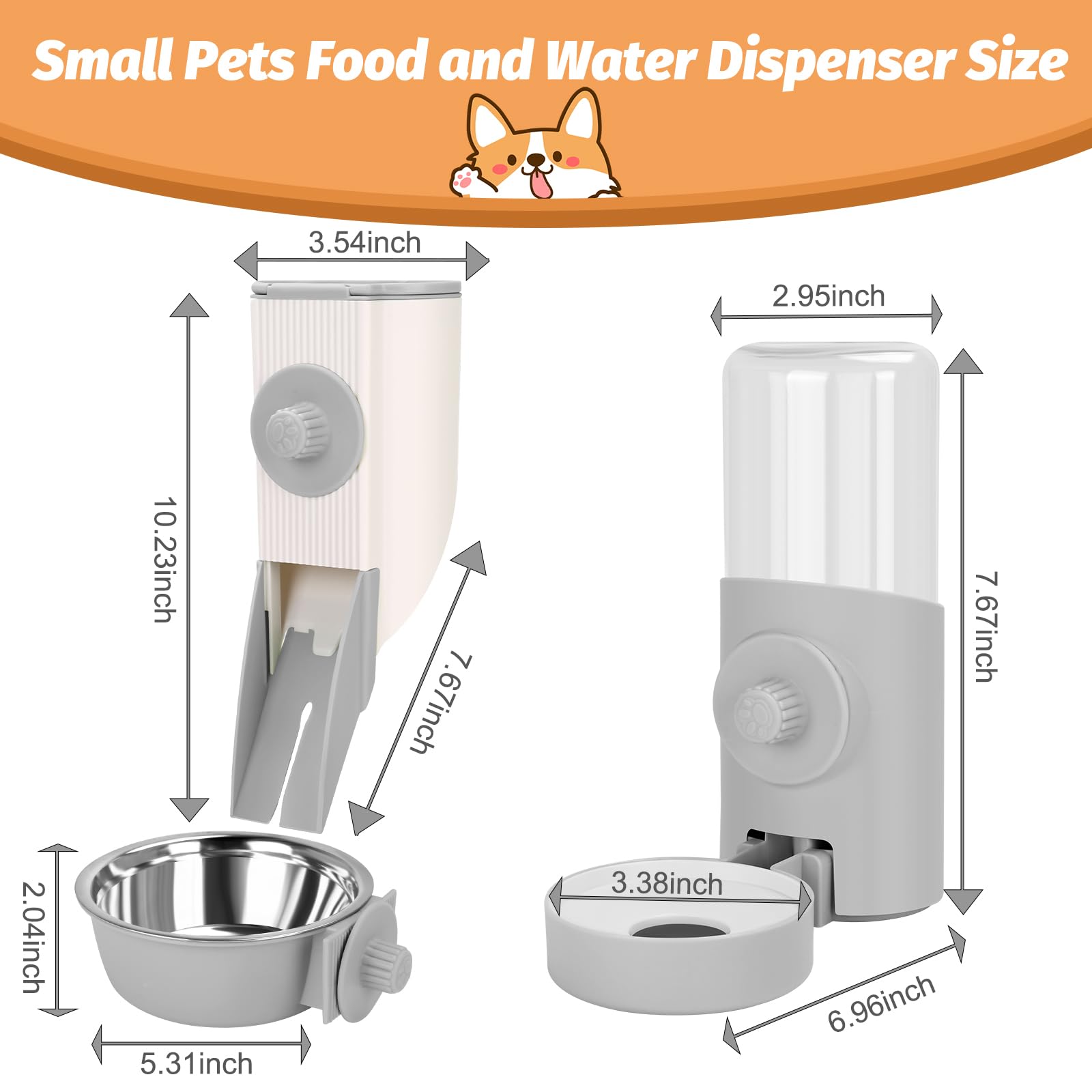 Yummy Sam 500ml clear water bottle dispenser ready for small pets