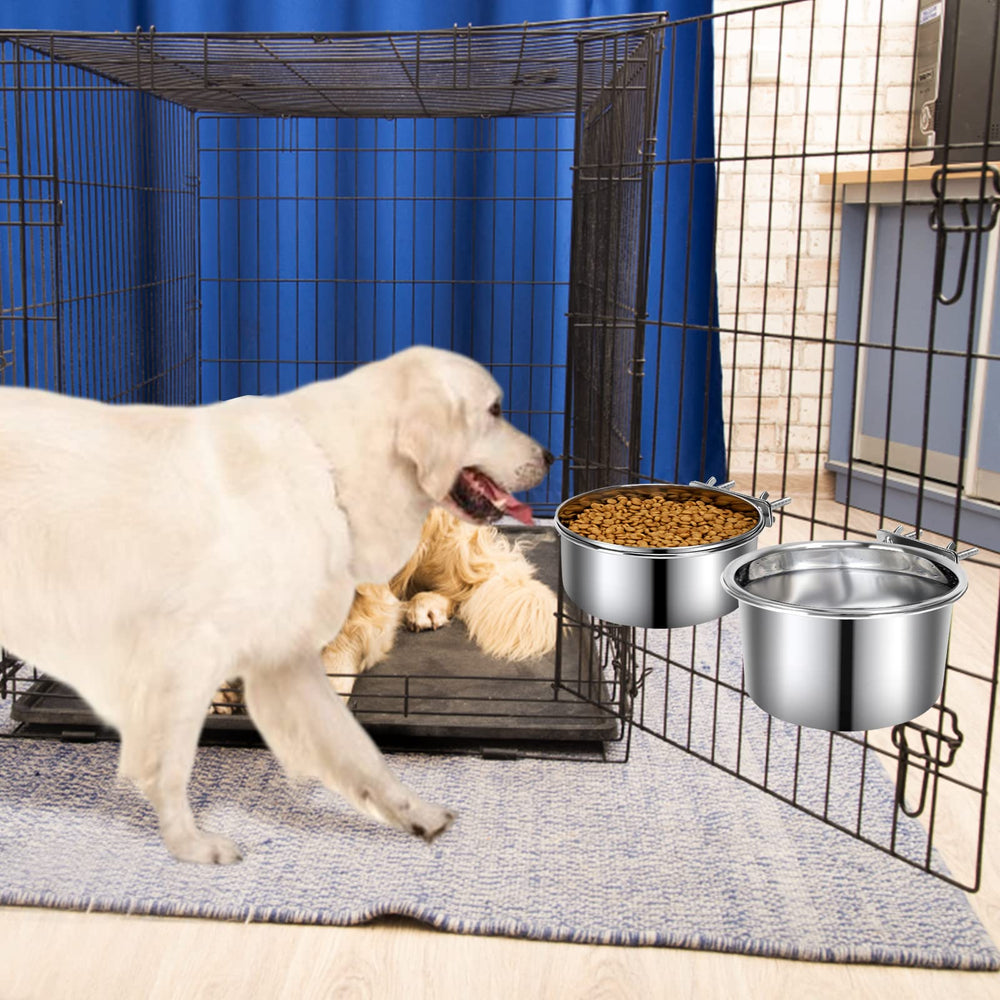 Yummy Sam two-bowls-set with food and water options for medium to large pets.