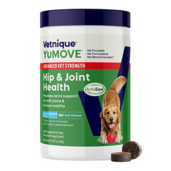 YuMOVE Advanced Vet Strength bottle with ActivEase mussel for enhanced joint support.