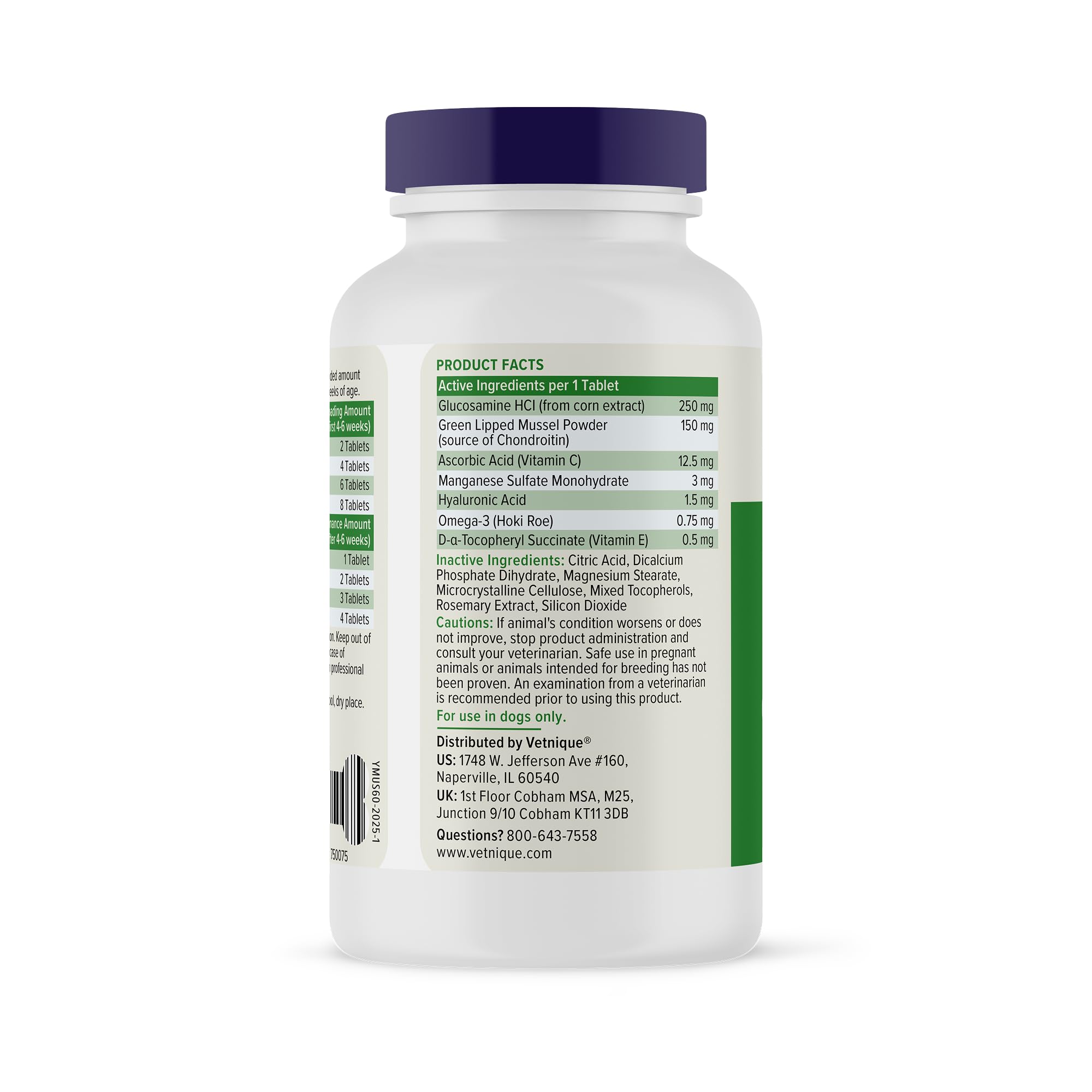 Close-up of glucosamine HCl and N-acetyl-D-glucosamine components.