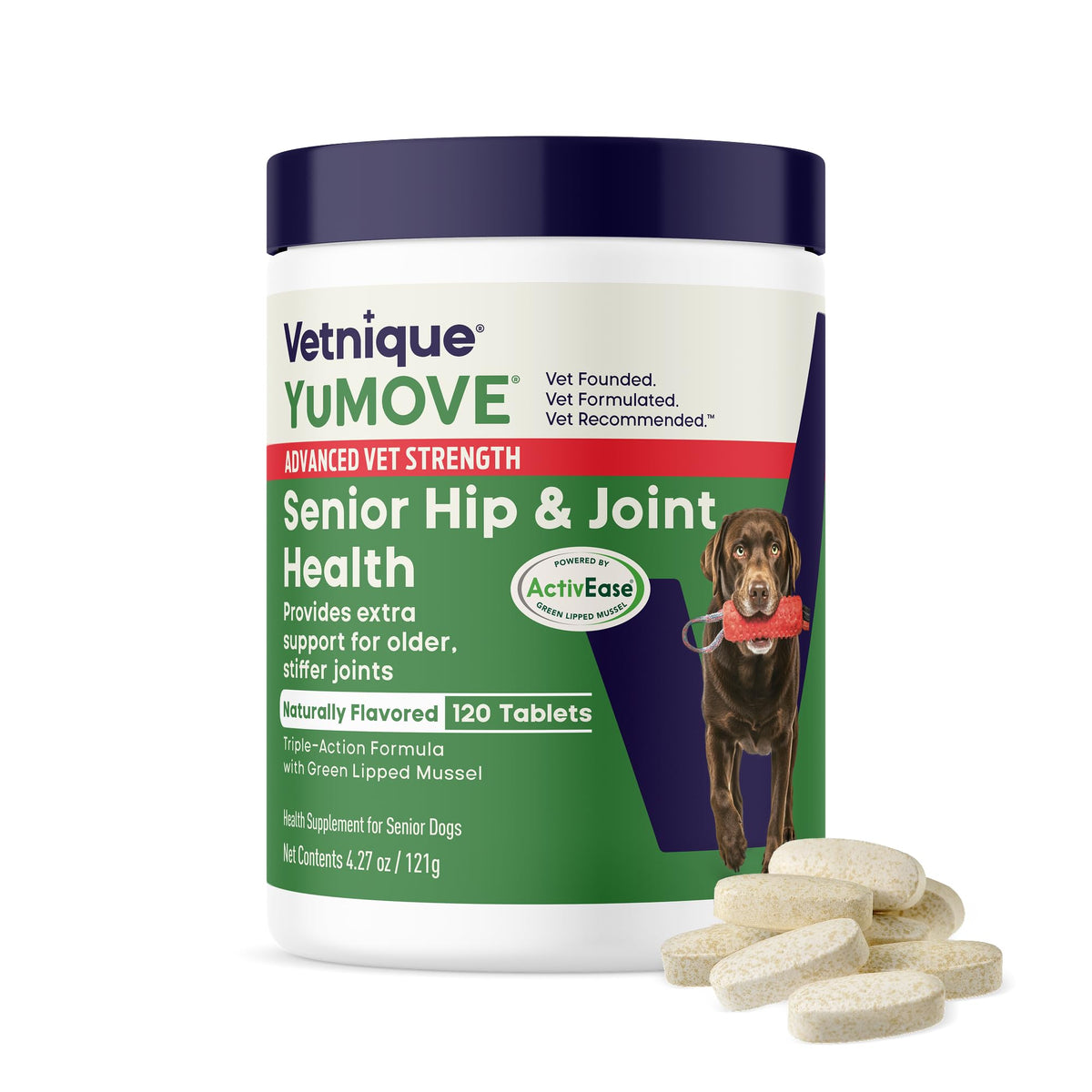 YuMOVE hip joint supplement bottle supports senior dog mobility.