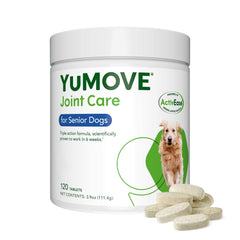 YuMOVE Senior joint supplement bottle for aging dogs, promoting joint support.