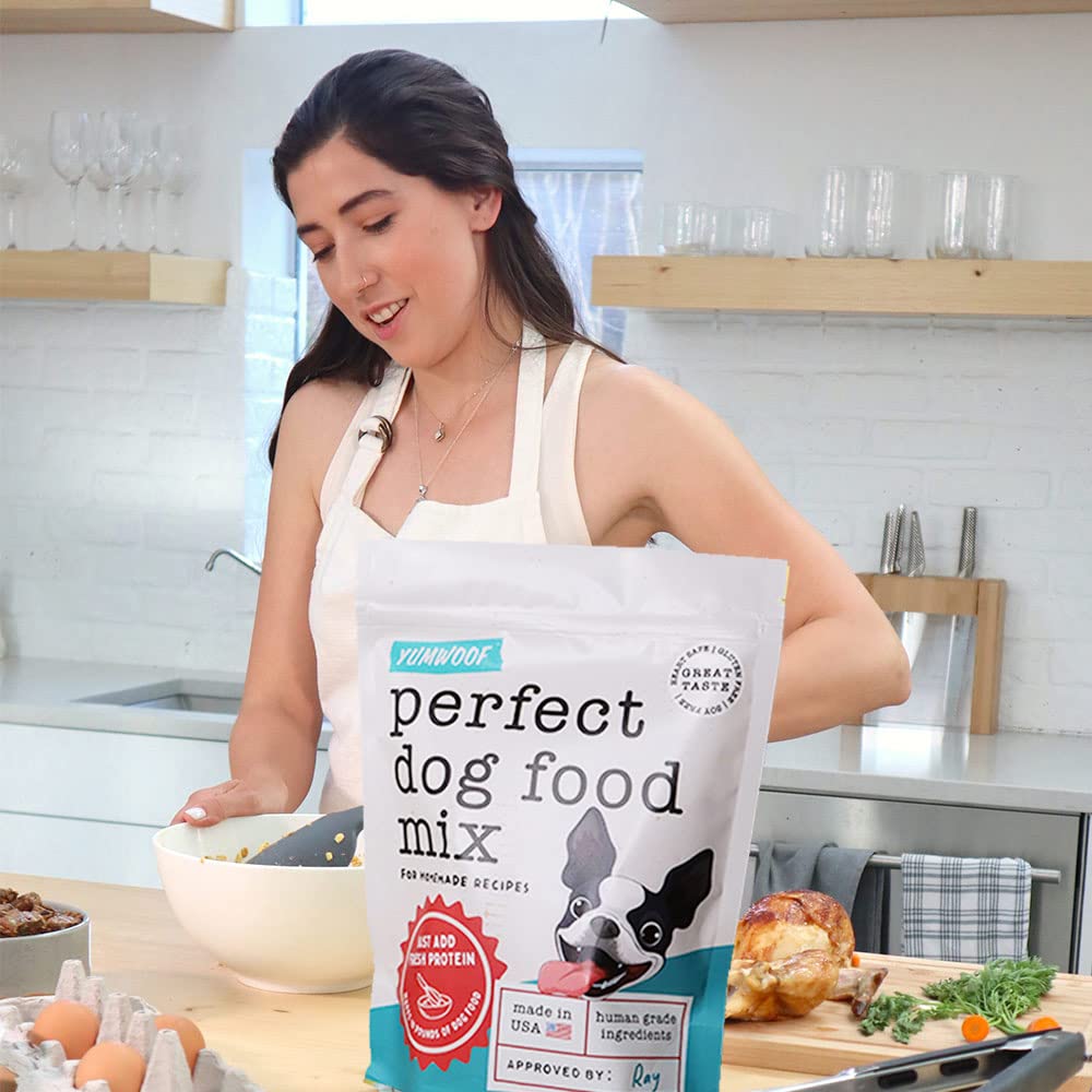 Close-up packaging shows human-grade ingredients and non-GMO label