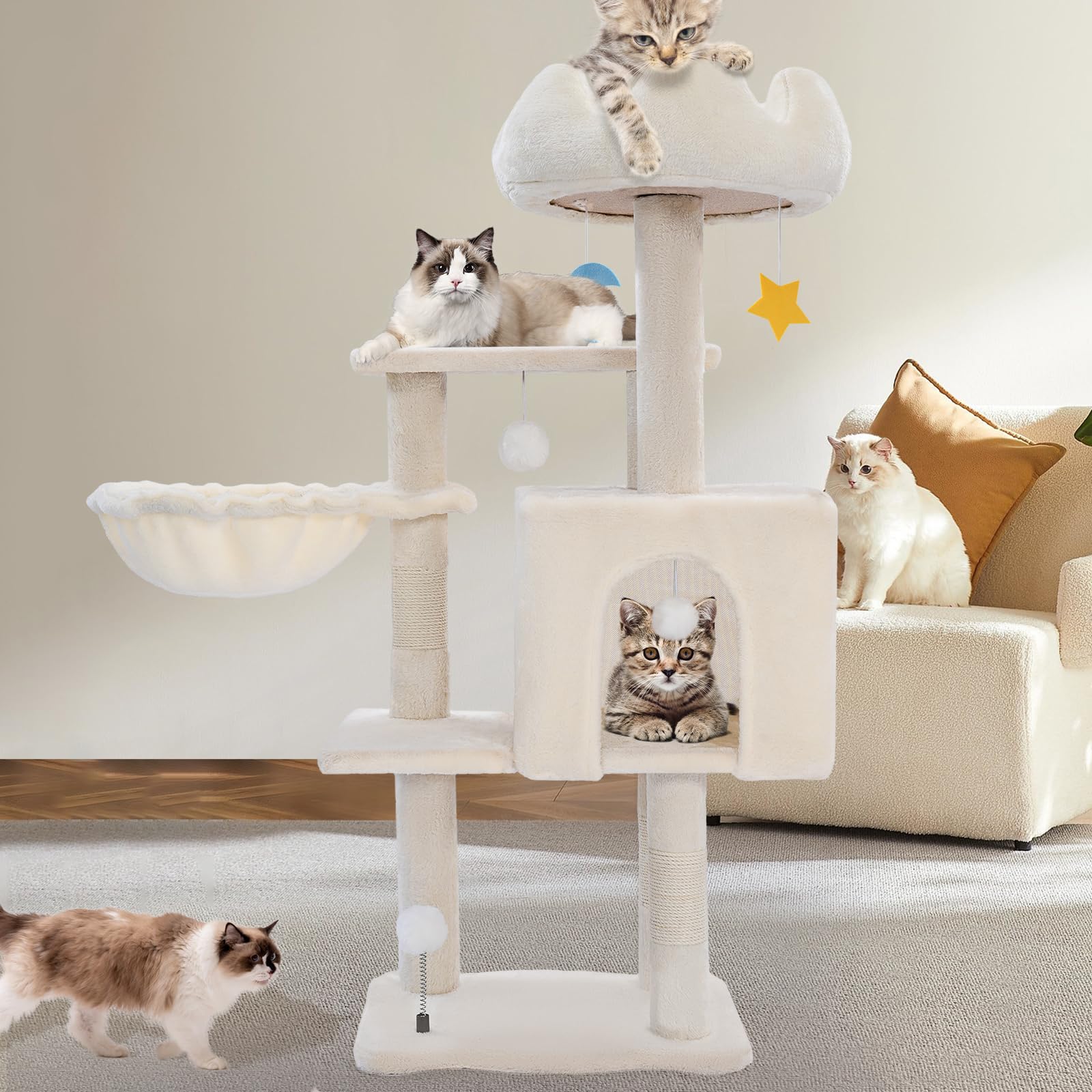 Color options of Yungaspy cat tree suit modern home decor.