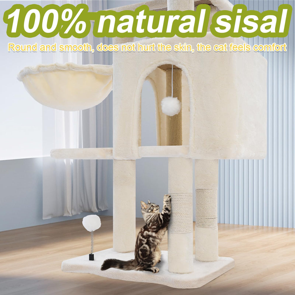 Cozy cat condo on Yungaspy tower offers a private rest nook for cats.