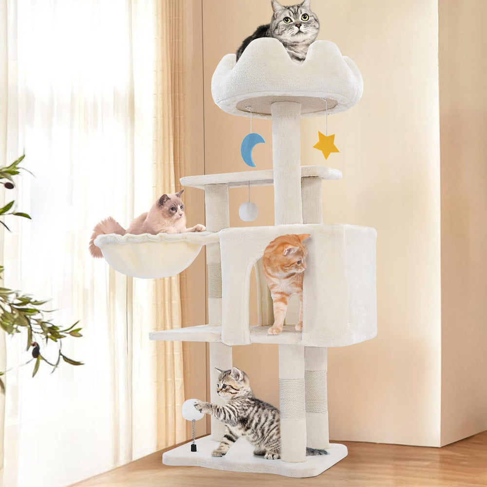 Soft plush fabric on Yungaspy tower provides a comfortable resting surface.
