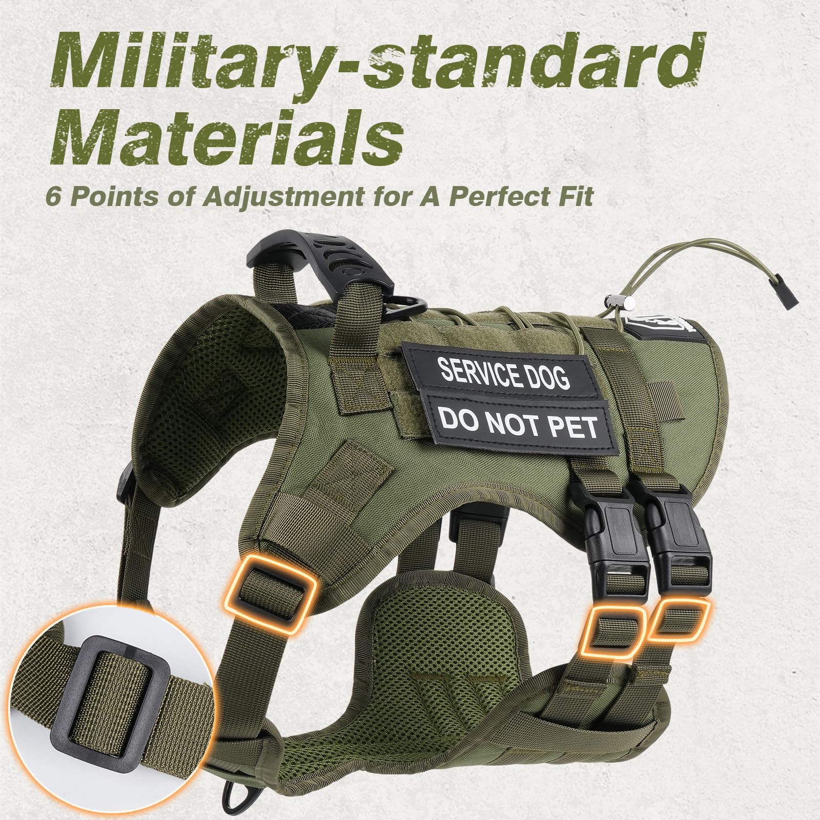 Yungaspy No Pull harness D-ring back clip for handling scenarios.