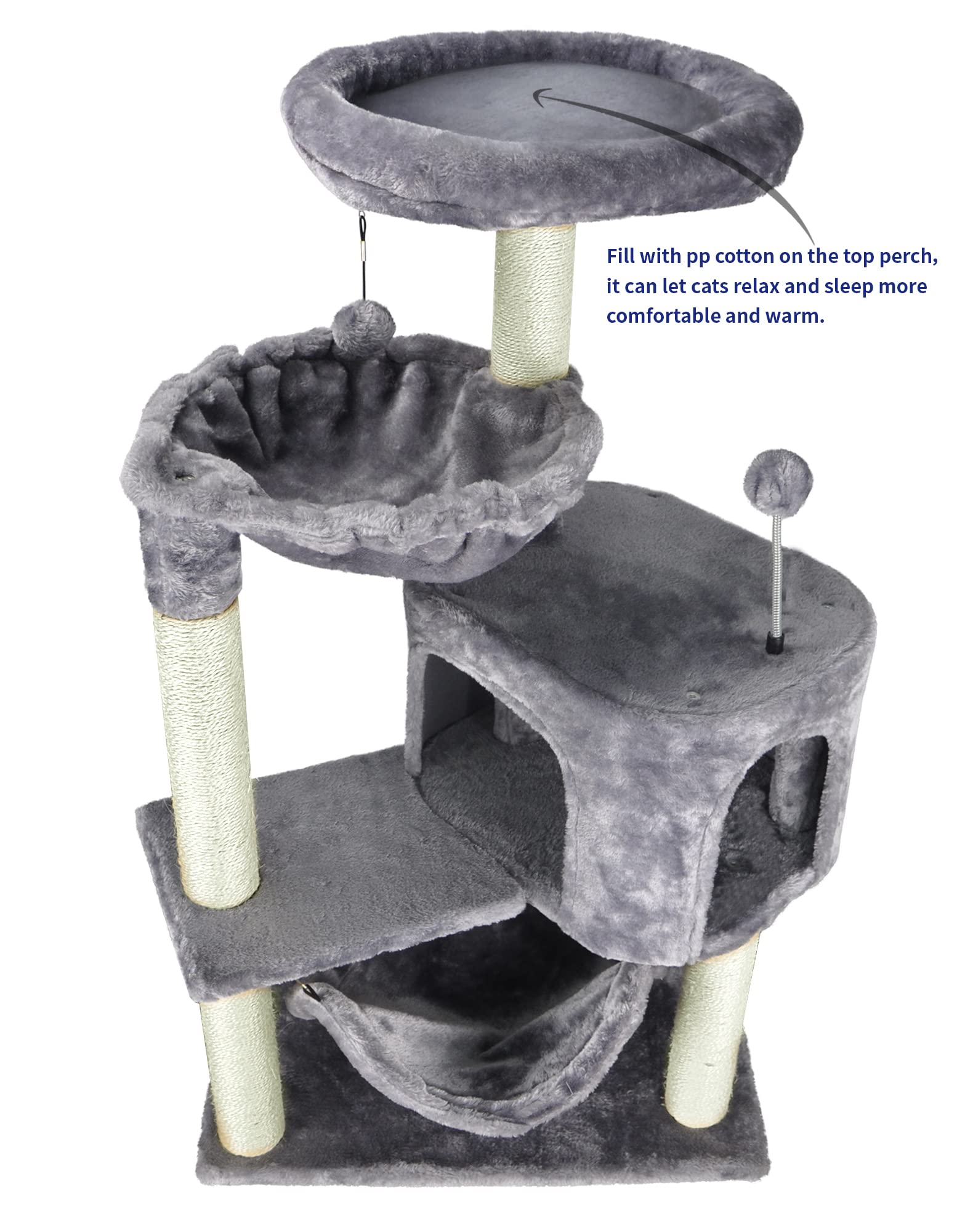 YUNIQUE Cat Tree round platform offers regal perching view.