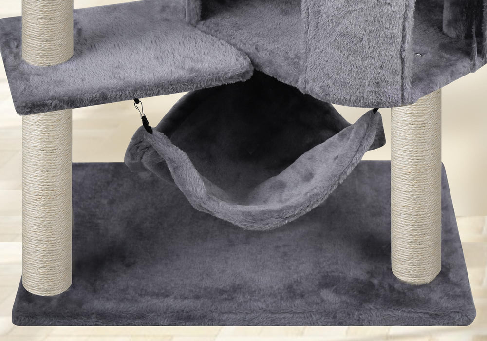 YUNIQUE Cat Tree natural sisal posts for long-lasting scratching.