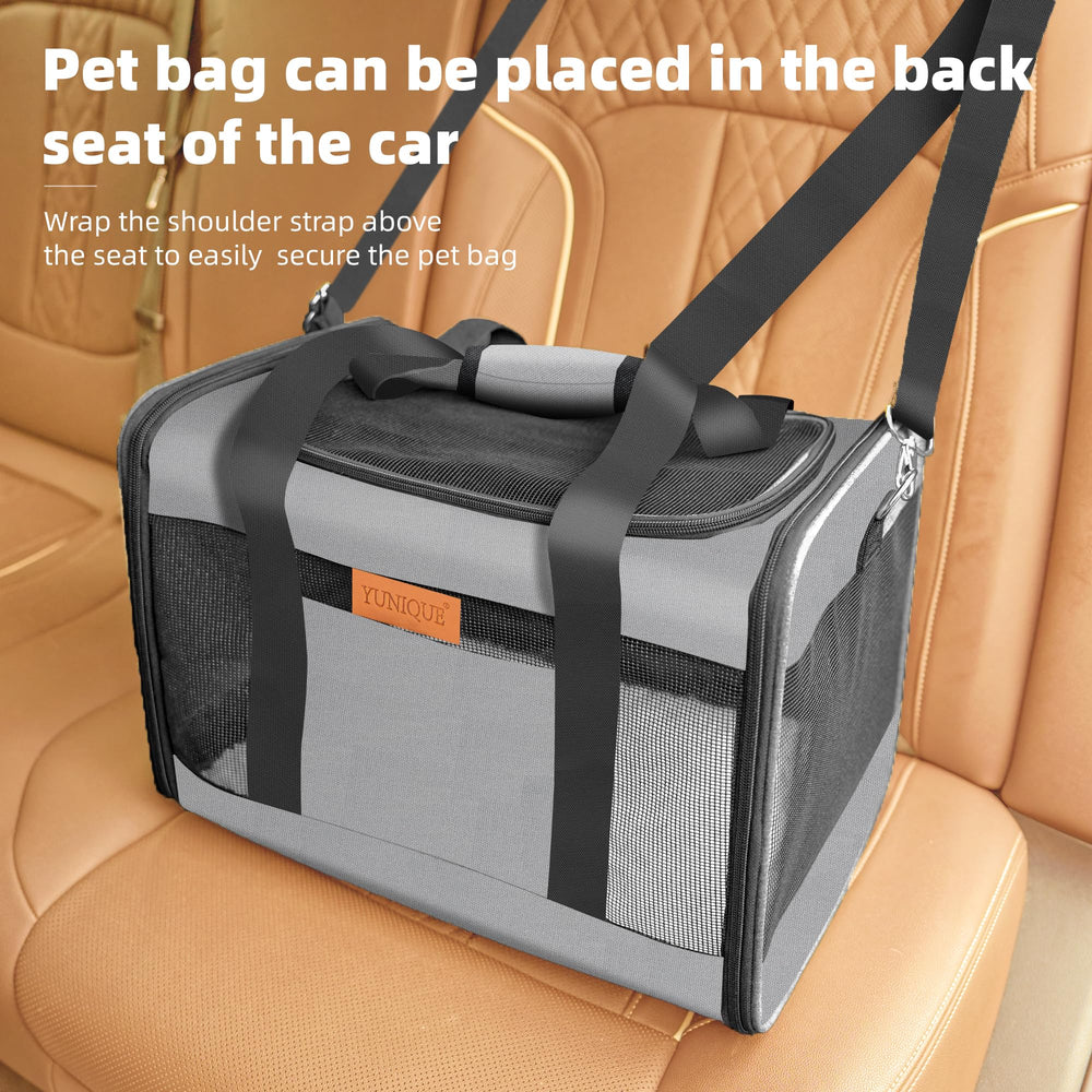 YUNIQUE grey soft-sided carrier with versatile use scenarios