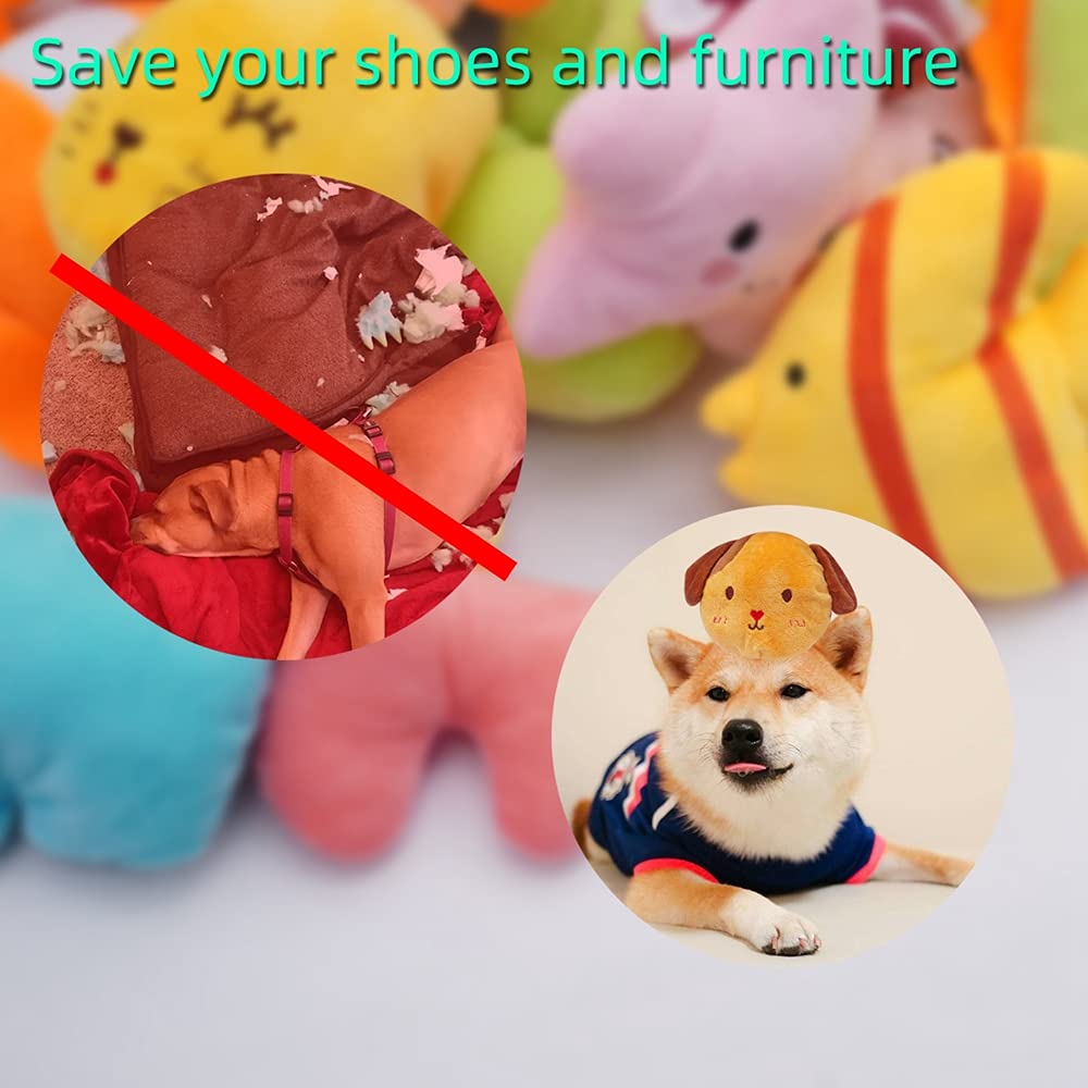 YUNKINGDOM plush squeaky toy for small dogs, gentle on gums and great for naptime play.