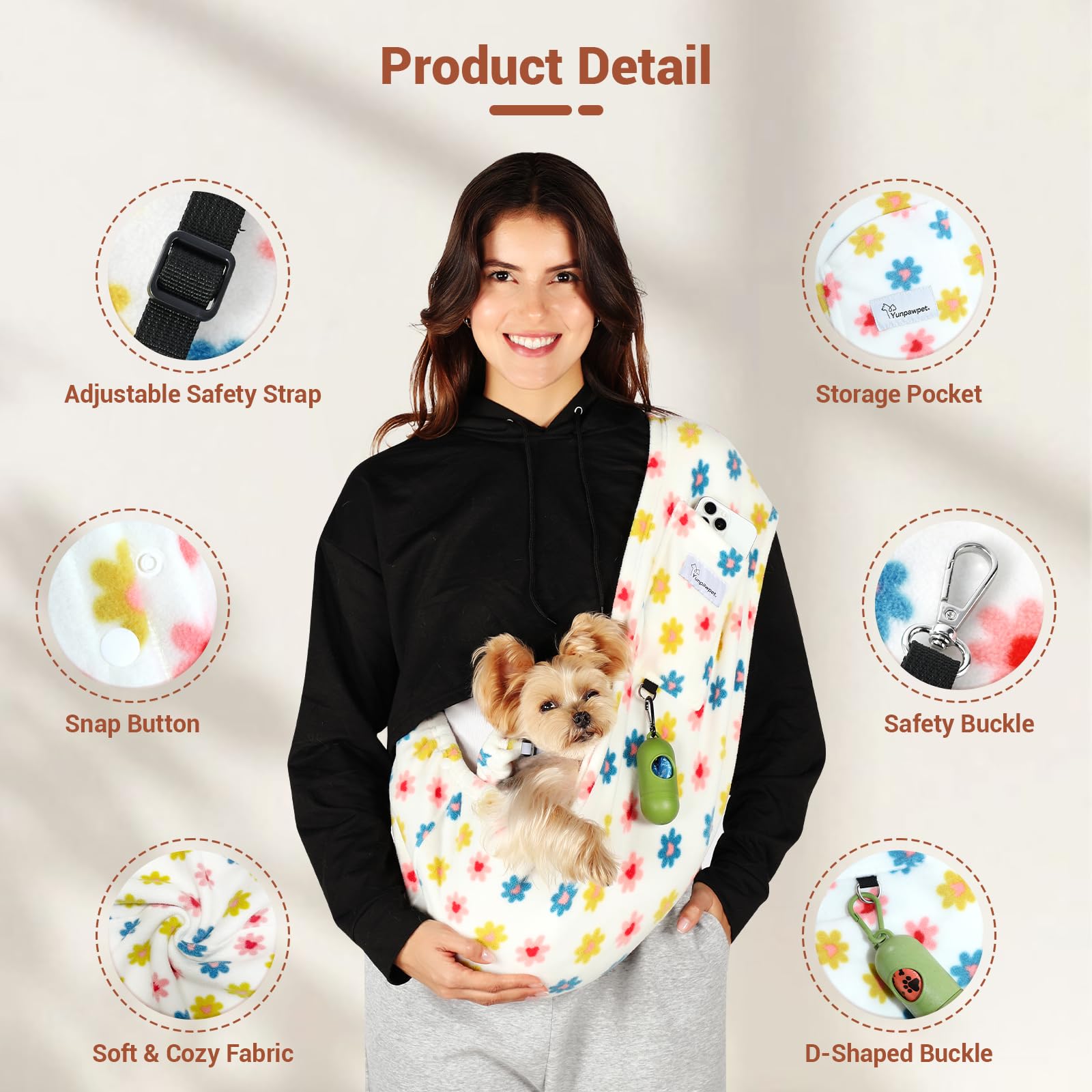 Yunpawpet 3-in-1 sling unfolds into a cozy pad for naps.
