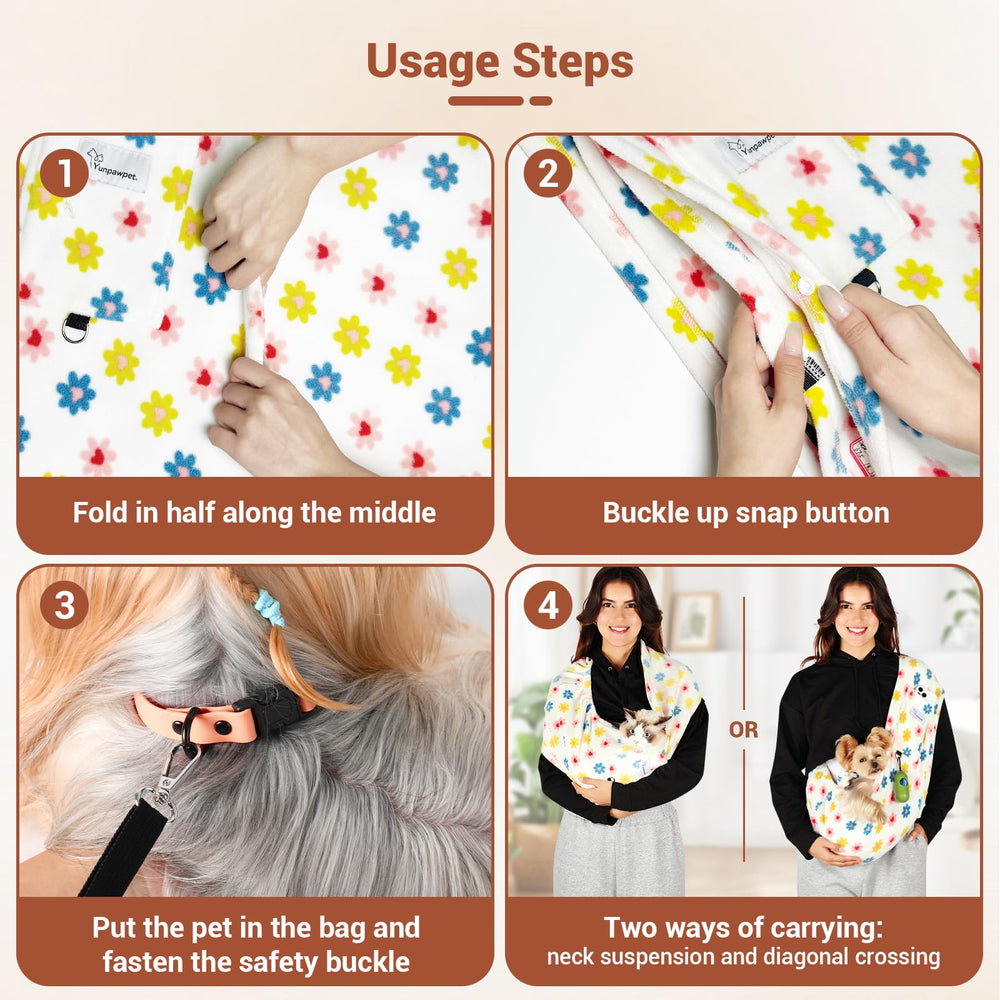 Yunpawpet machine-washable fabric keeps the sling fresh.