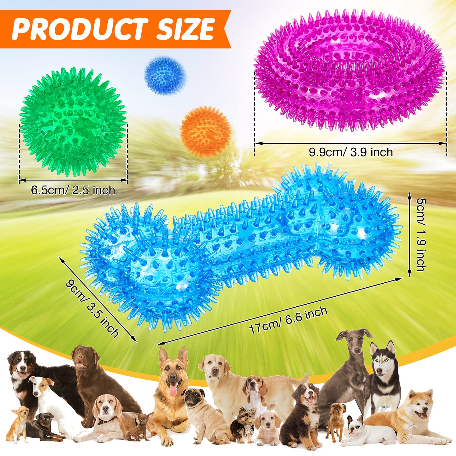 Yunsailing 9-piece donut shape squeaky toy for versatile fetch and solo play.