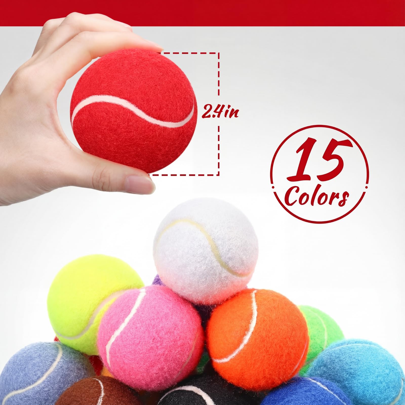 Yunsailing colored dog tennis balls in varied colors for engaging play.