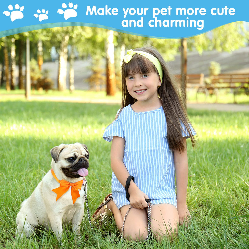 Yunsailing dog bow tie yellow solid color for bright accents.
