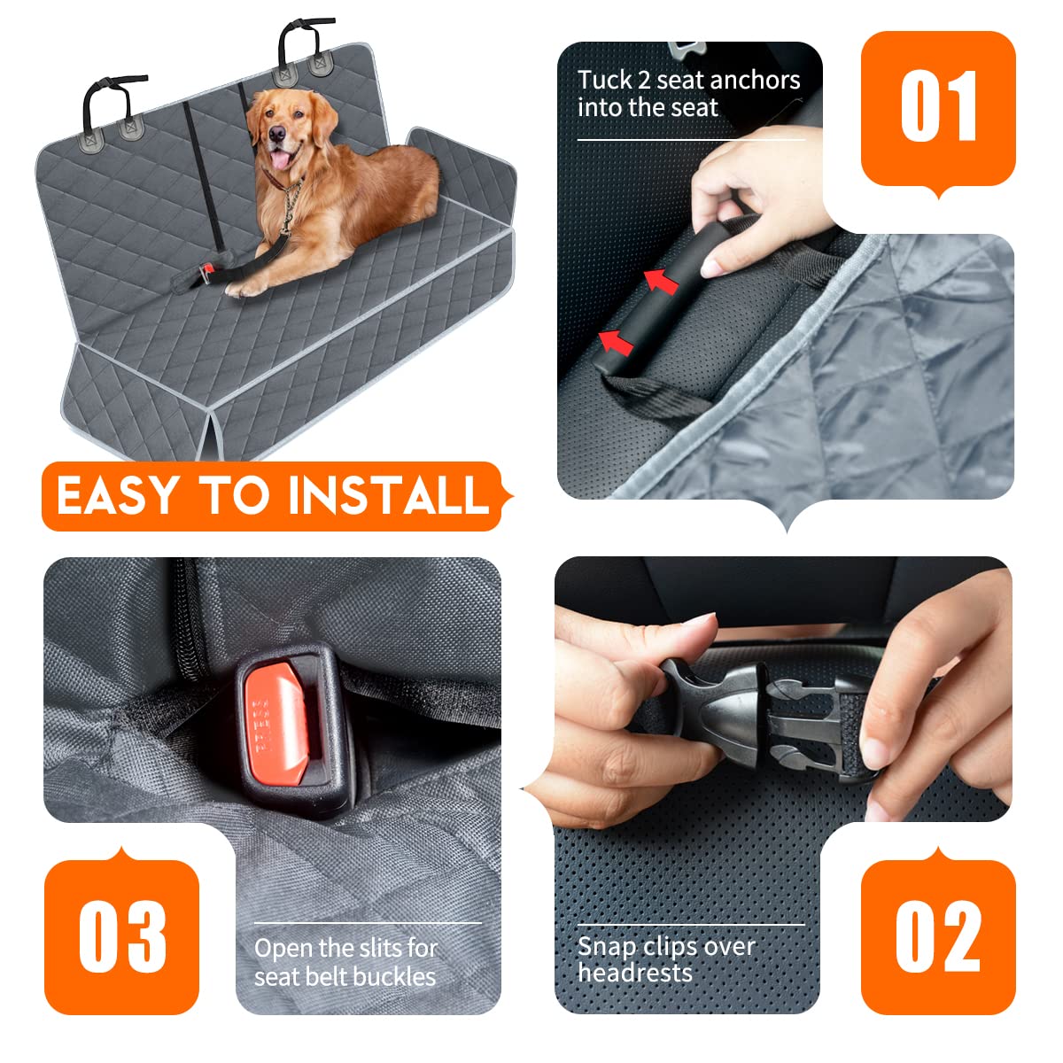 Yuntec dog car cover easy to clean with damp cloth or vacuum