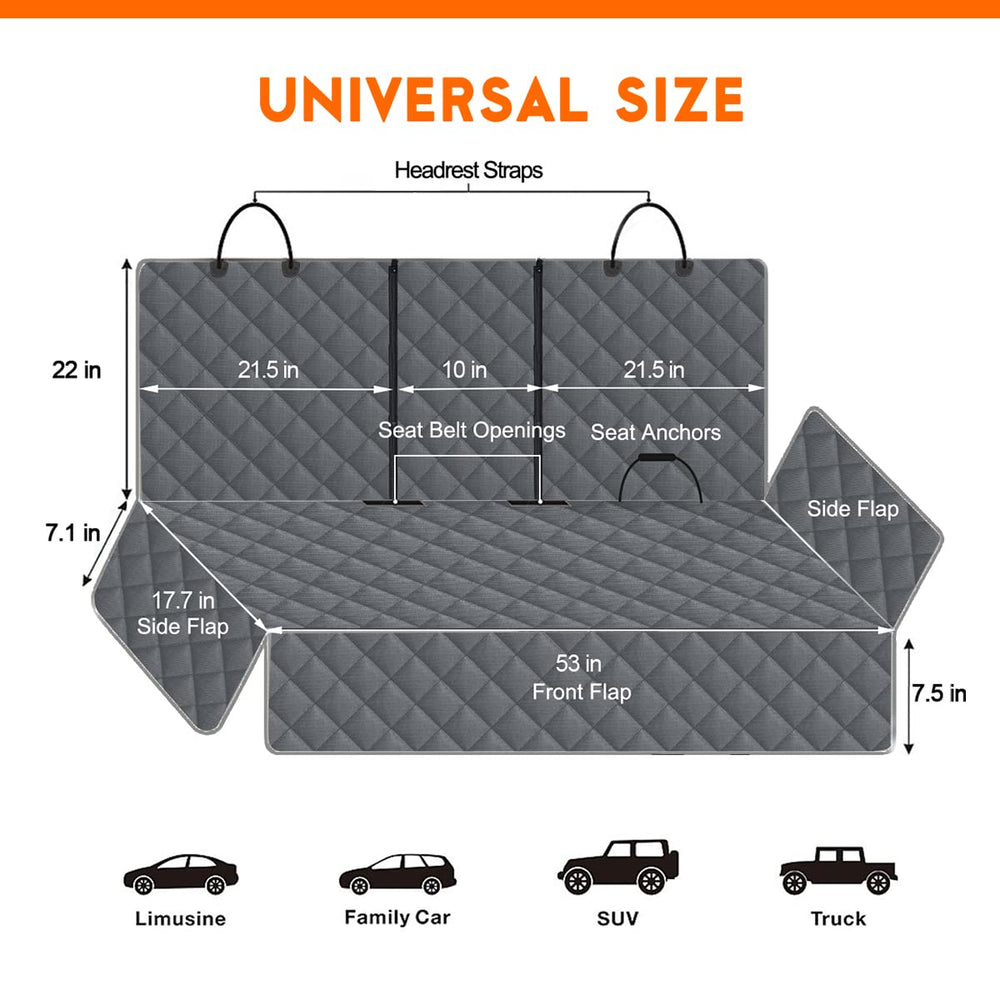 Yuntec dog car cover with non-slip backing stays in place