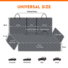 Yuntec dog car cover with non-slip backing stays in place