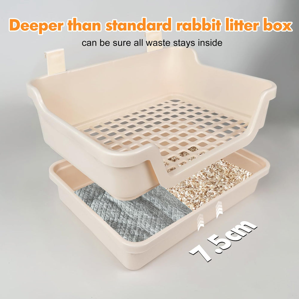 Adult-size Yuoaes rabbit litter box suitable for 3–9 lb bunnies