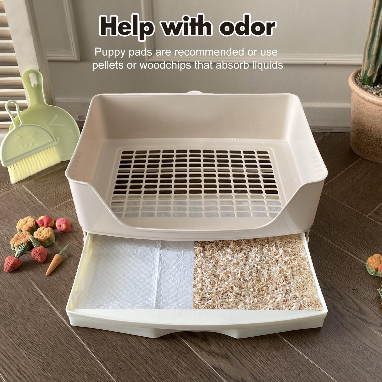 Yuoaes large-size litter box suitable for rabbits and small pets