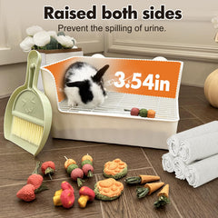 Yuoaes rabbit litter box deep pan reduces hay waste and spills
