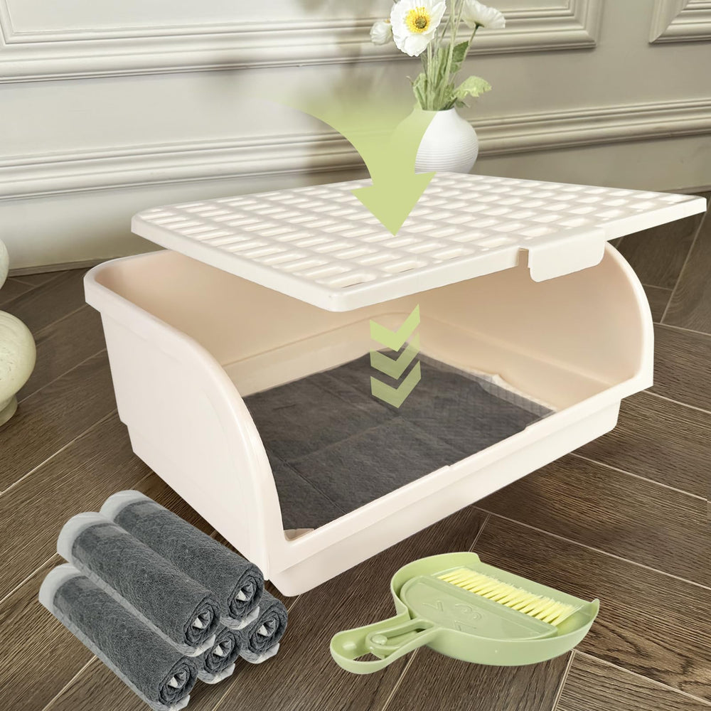 Yuoaes Easy-clean litter box, disassembles for fast washing and pad changes.