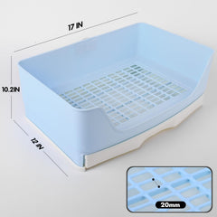 Yuoaes litter box interior shows sturdy grate catching mess.