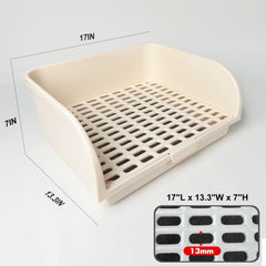 Yuoaes Rabbit Litter Box with high edges keeps urine inside and reduces splash.