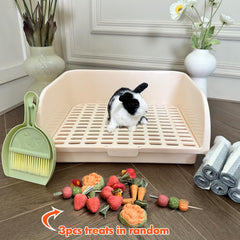 Yuoaes Rabbit Litter Box large size enables comfortable hopping and efficient potty training.