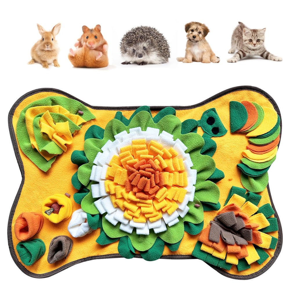 Yuoaes rabbit snuffle mat 17.3 by 25.5 inches in polar fleece for slow feeding