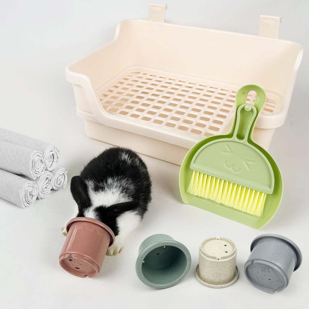 Included rabbit toys for enrichment with Yuoaes litter box