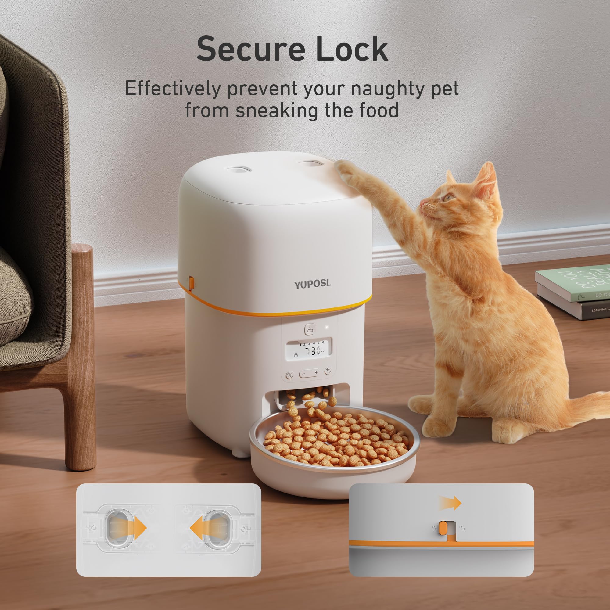 Yuposl spring-lock lid ensures secure portions between meals.