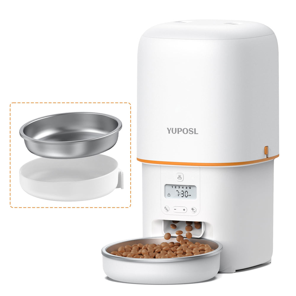 Yuposl automatic feeder front view with control panel for precise timing