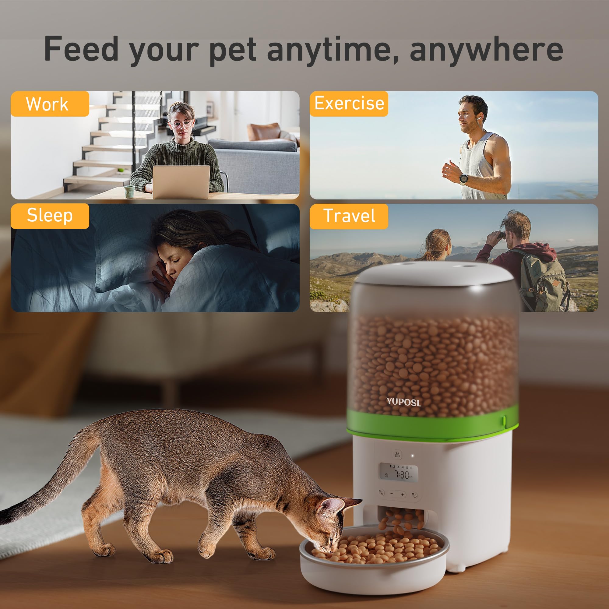 Yuposl multi-pet feeder setup to feed two or more pets separately