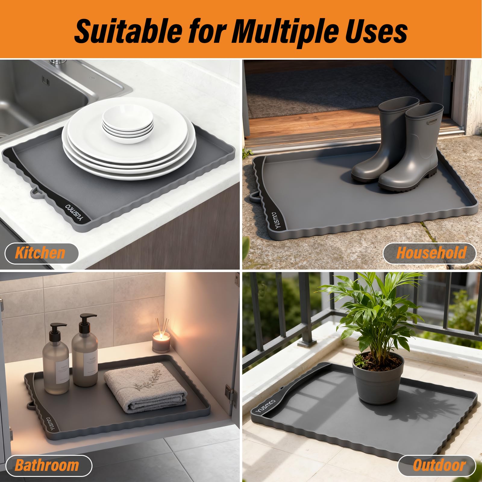 YUSMOO mat resists stains and odors for a fresher kitchen.