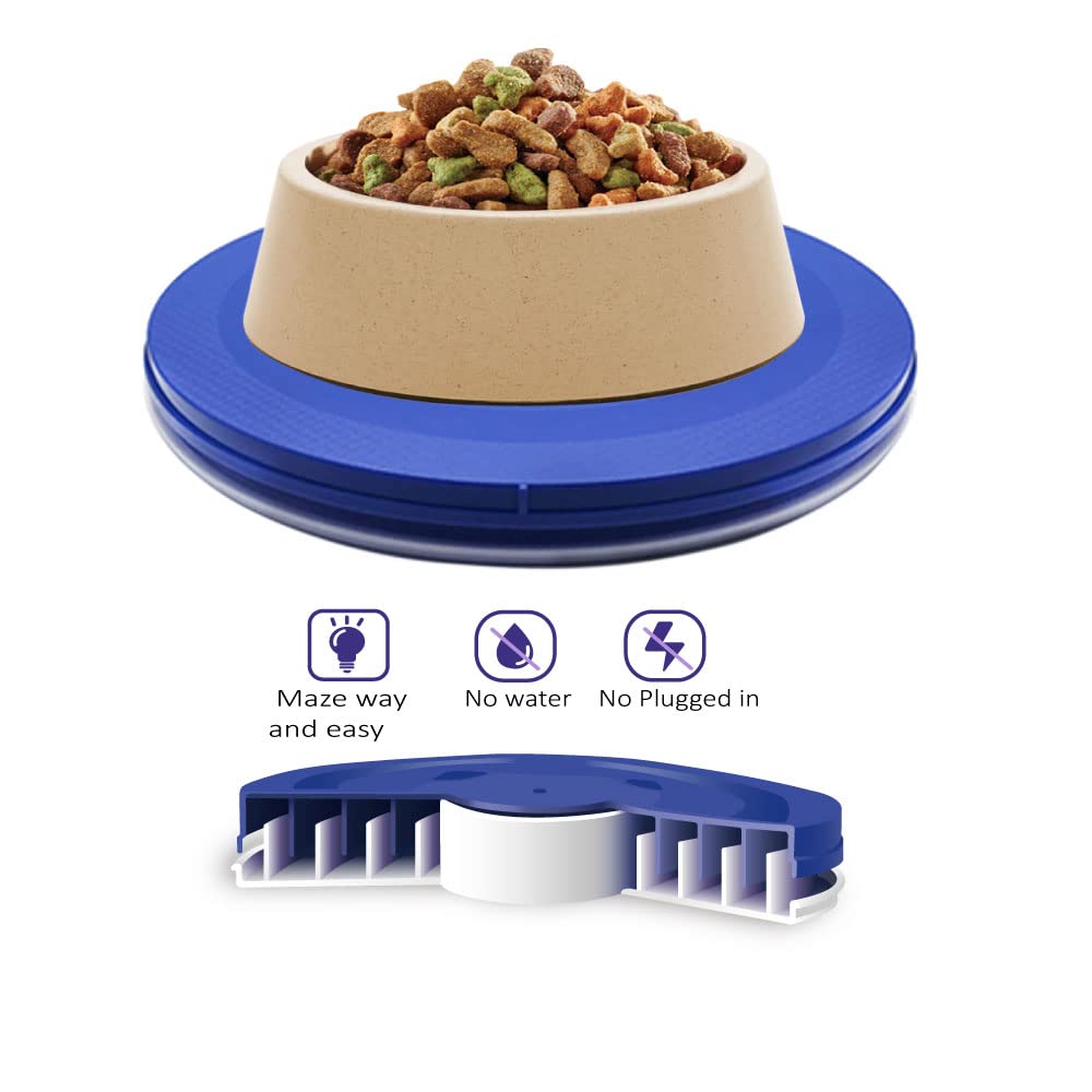 Yuwoda Ant Away Tray side angle supporting a metal bowl