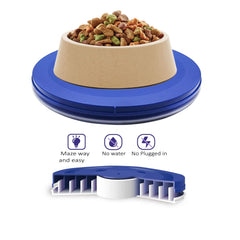 Yuwoda Ant Away Tray side angle supporting a metal bowl