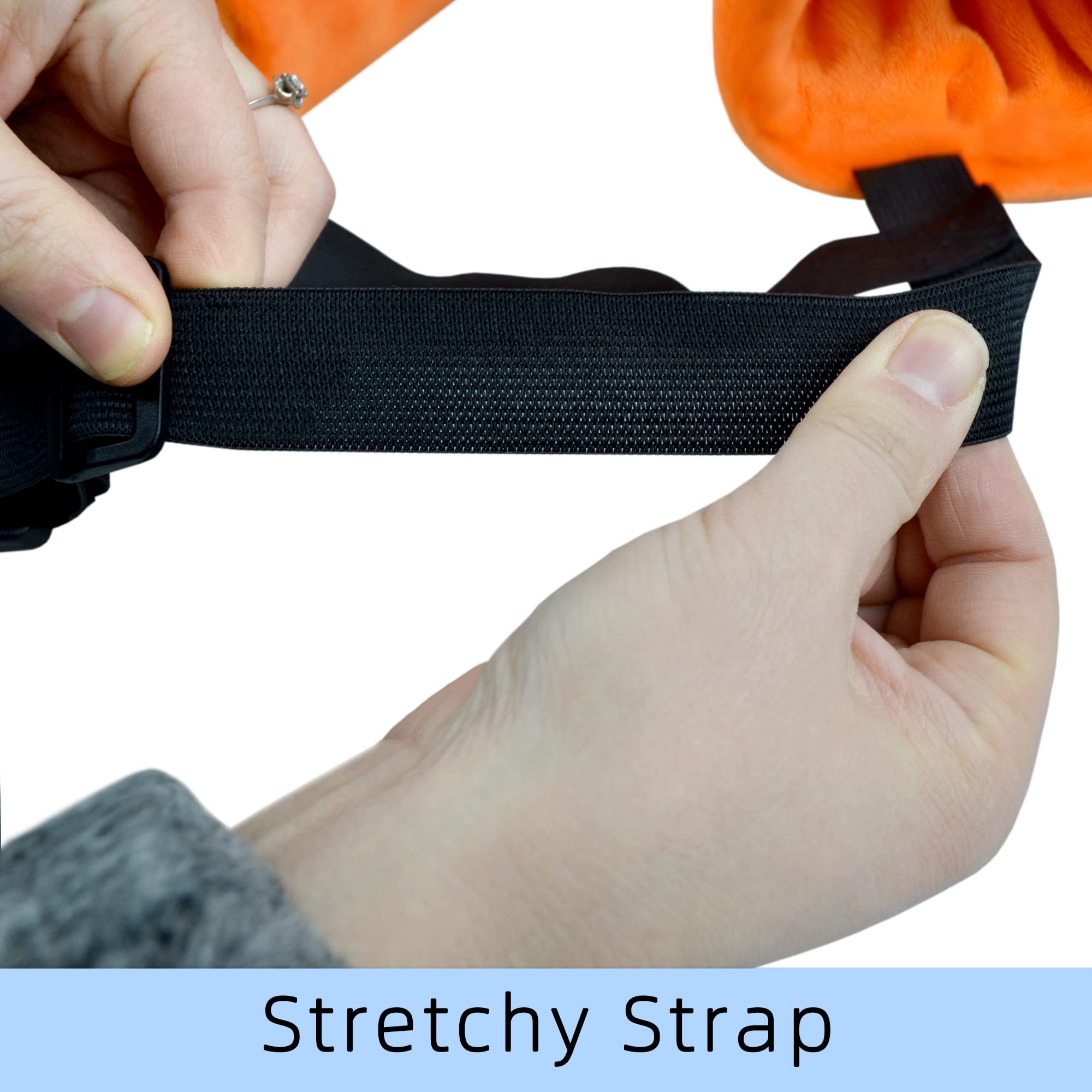 YUYUSO elbow protector with adjustable strap shown behind the shoulder for secure fit