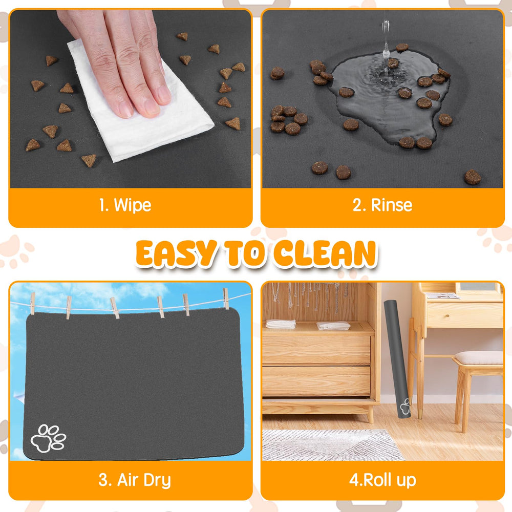 Yuzshin easy-clean durable mat rolls up for quick storage.