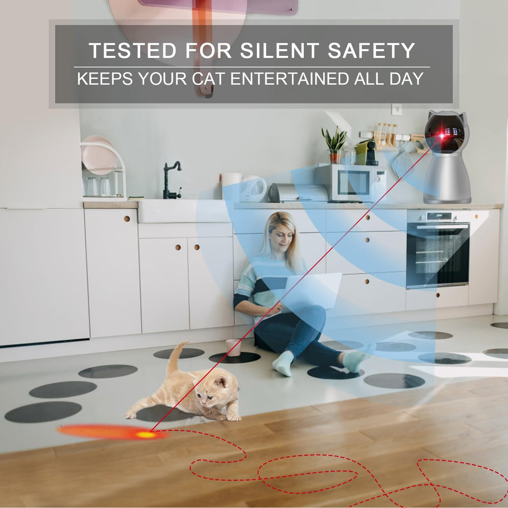 YVE LIFE laser cat toy silent motor for quiet, distraction-free use.