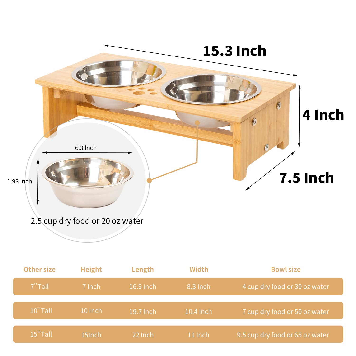 YY FOREYY bamboo feeder with anti-slip feet prevents sliding during meals.