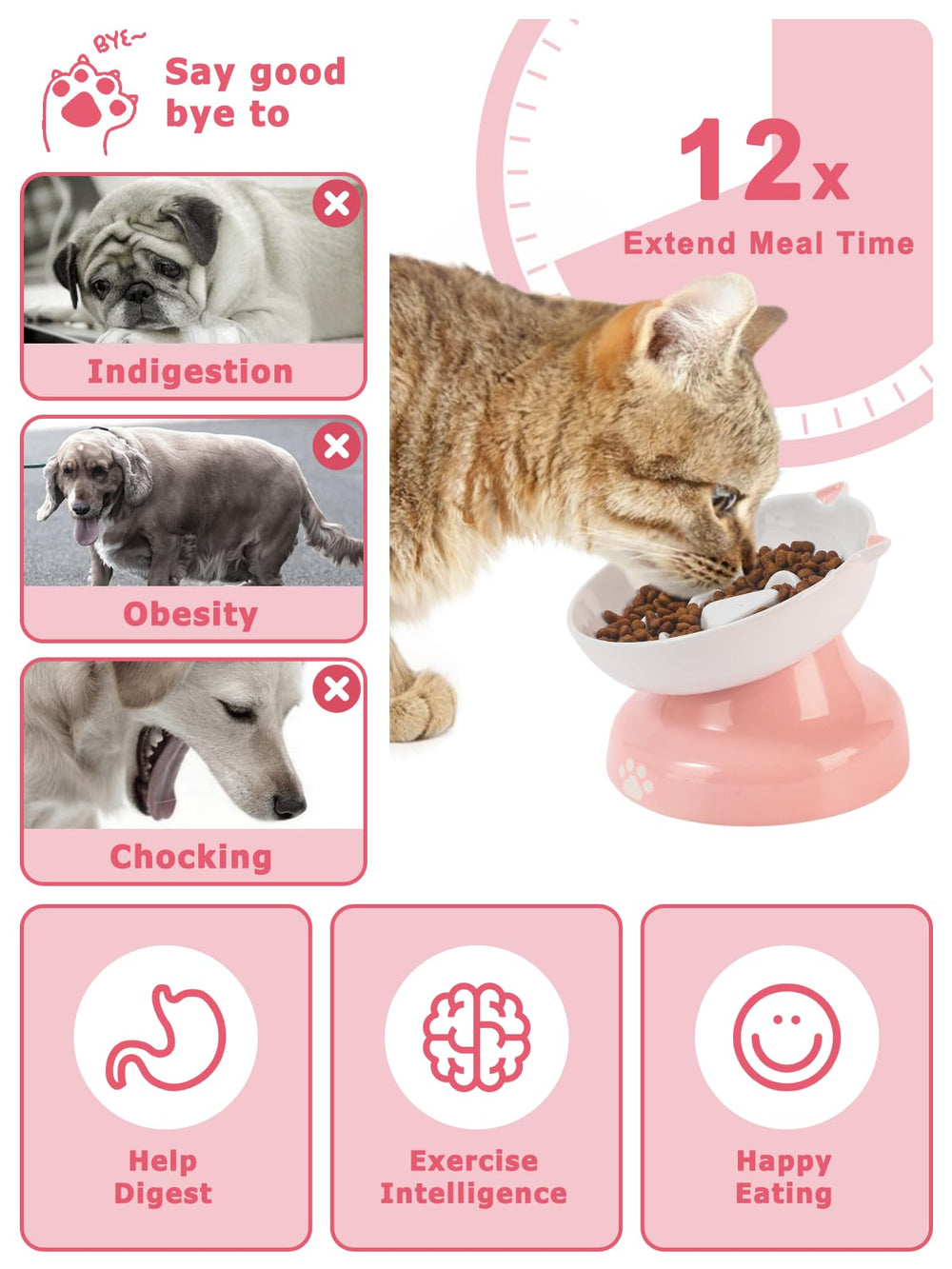 YYHY elevated cat bowl supports natural eating posture during meals.