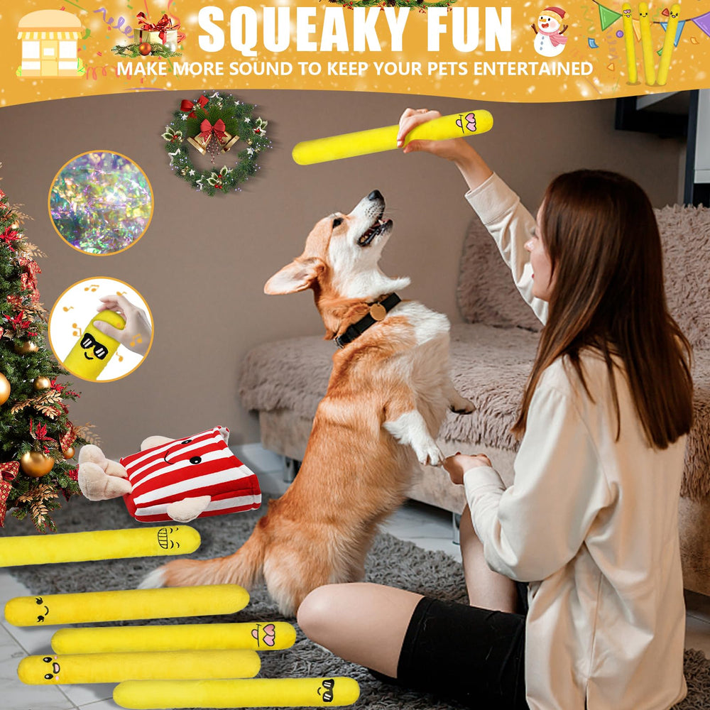 YZHDUXIU dog squeak toys fries for small dogs, perfect for gentle chewers