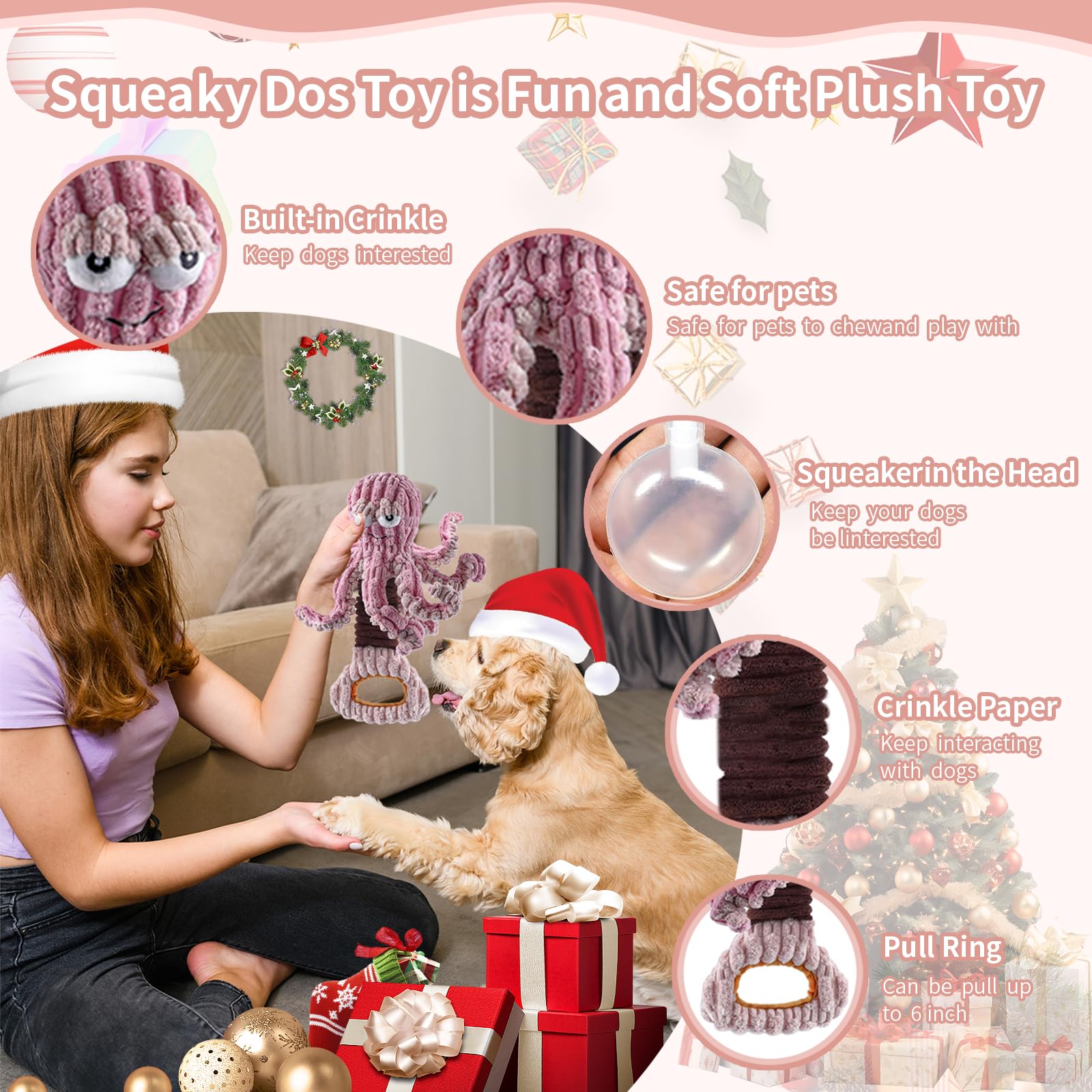 YZHDUXIU extendable-spring belly dog toy fuels tug of war.