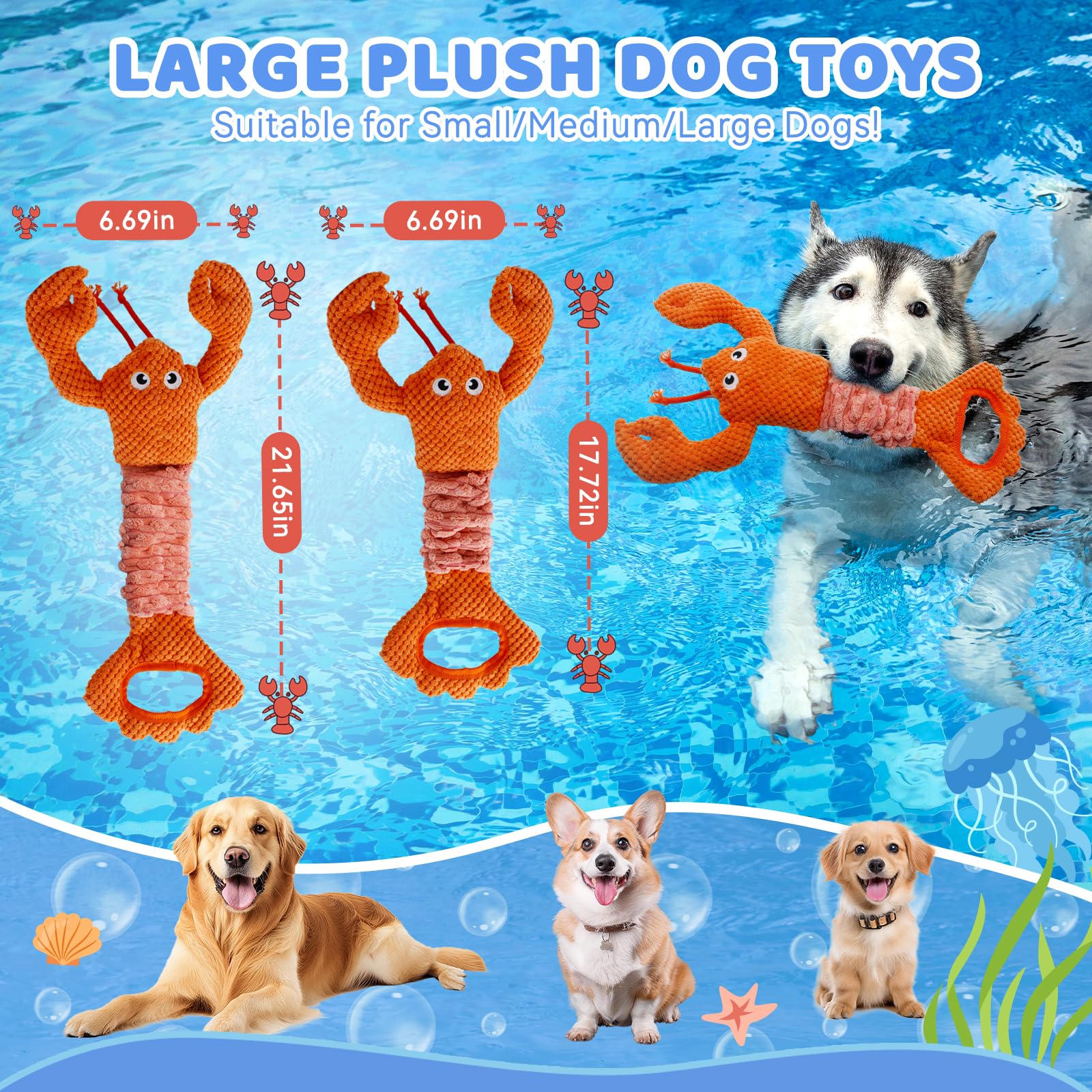 YZHDUXIU lobster toy claw detail designed for chewing and interaction.