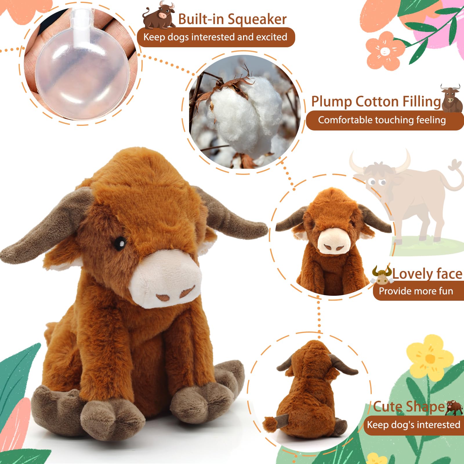 YZHDUXIU plush dog toy with soft coat designed for gentle mouthing.