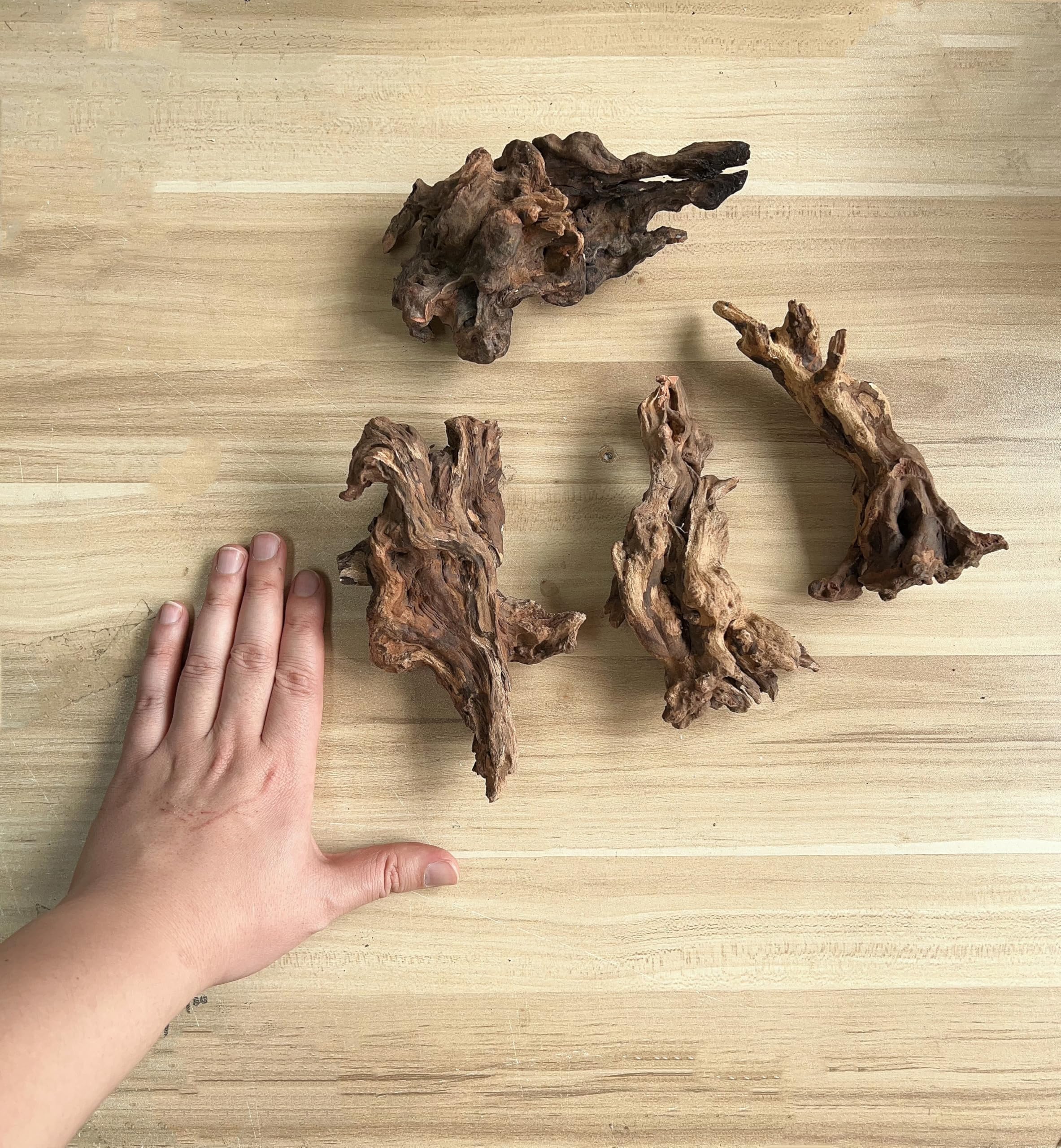 YZHZOM driftwood for reptile tanks, provides climbing enrichment and natural hiding spots.