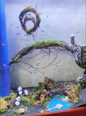 YZHZOM driftwood roots provide shelter for fry and shrimp.