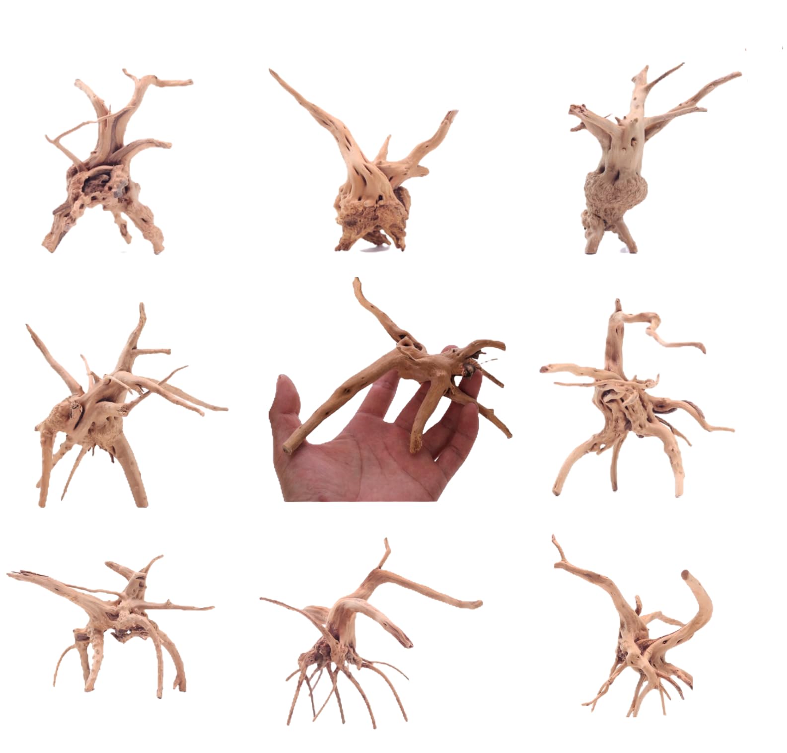 YZHZOM spiderwood 8pcs driftwood collection for natural freshwater decor